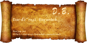 Darányi Benedek névjegykártya