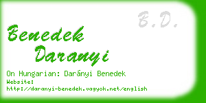 benedek daranyi business card